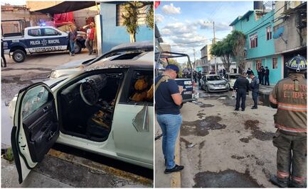 Riña entre transportistas de Ecatepec deja 2 vehículos incendiados