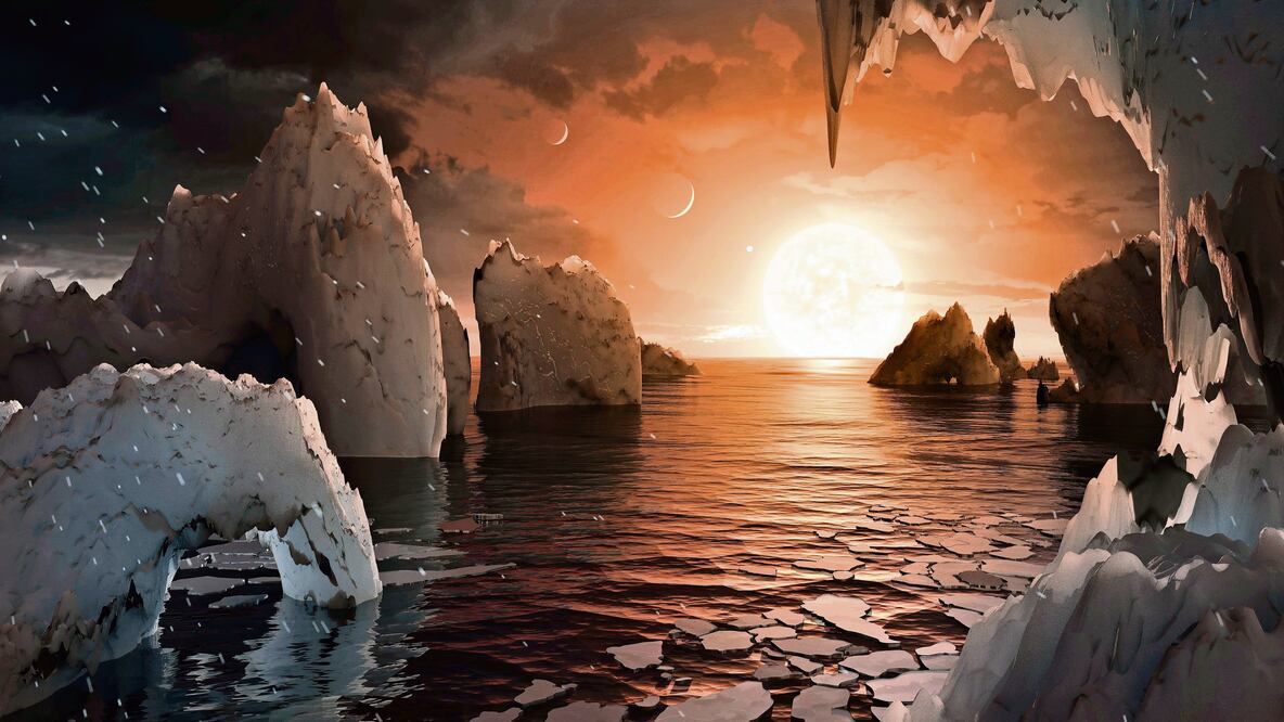 Ilustración de la superficie de uno de los siete exoplanetas hallados (NASA/ JPL-CALTECH. AP)