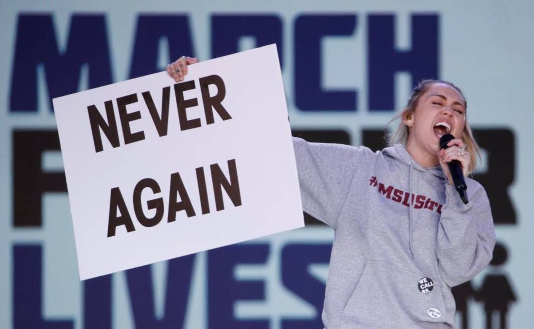 Miley Cyrus participó en la manifestación de Washington, D.C. Foto:EFE