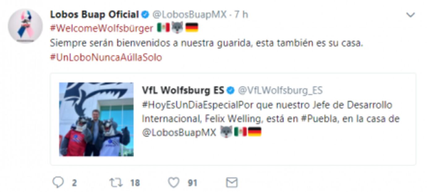 Lobos BUAP y Wolfsburgo fortalecen su relación