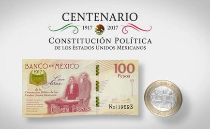 Banxico presenta billete y moneda conmemorativa al Centenario de Constitución