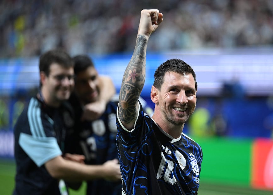Lionel Messi en festejo, durante las semifinales del Mundial de 2026 - Foto: AFP