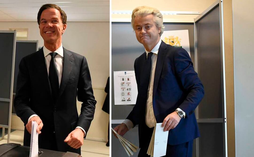 El primer ministro de Holanda, Mark Rutte y el ultraderechista Geert Wilders (Foto: Reuters)