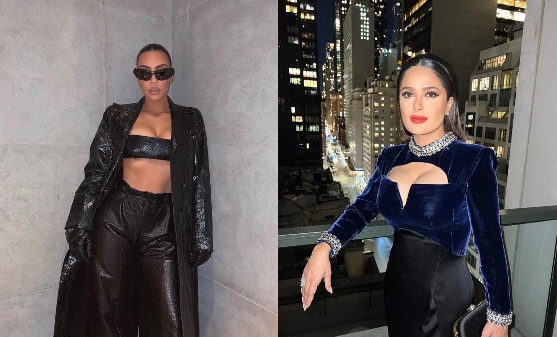 Salma Hayek y Kim Kardashian deslumbraron con sus looks en la pasarela de Balenciaga. Foto: Instagram @salmahayek / @kimkardashian