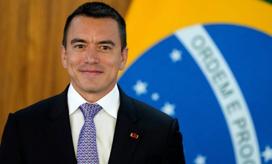 El presidente de Ecuador, Daniel Noboa, asiste a una reunión con el presidente de Brasil, Luiz Inácio Lula da Silva, en el palacio presidencial de Planalto en Brasilia, Brasil, el lunes 18 de agosto de 2025. Foto: AP