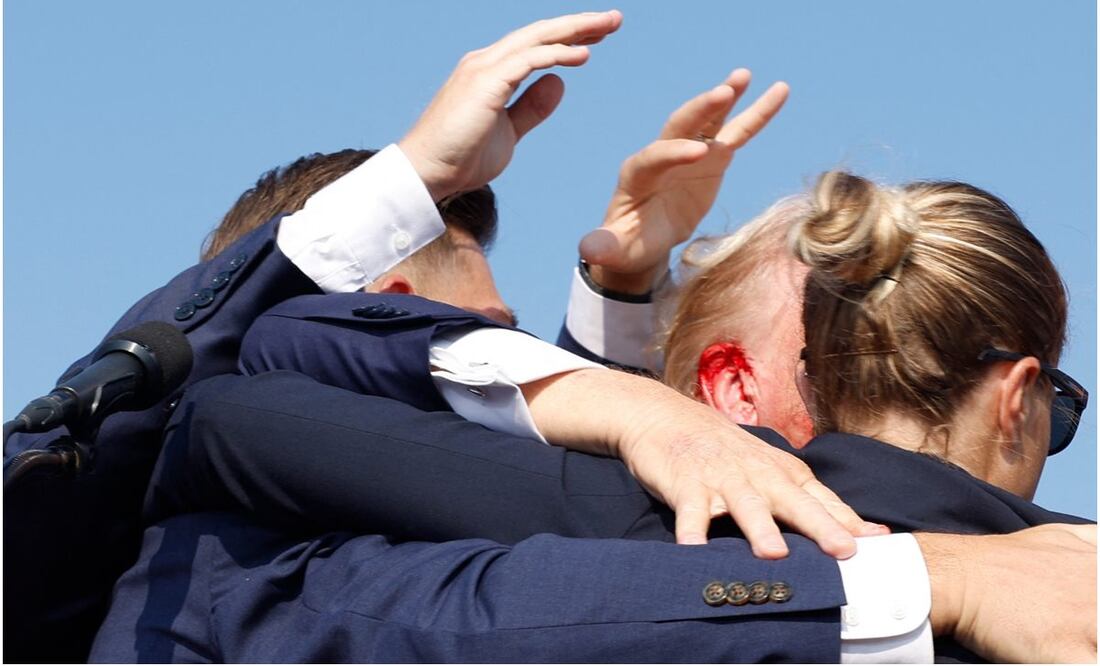 Donald Trump, expresidente de EU, es víctima de un presunto atentado. Foto: