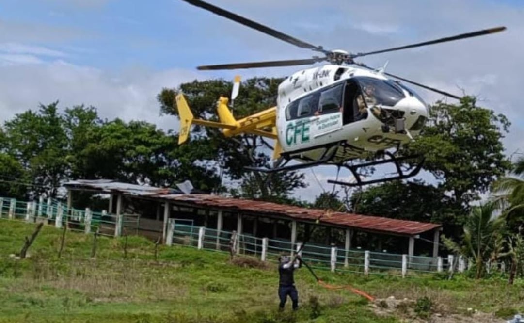 CFE lleva avance del 70% en reparación de línea de fluido en Chiapas (08/10/2025). Foto: Especial