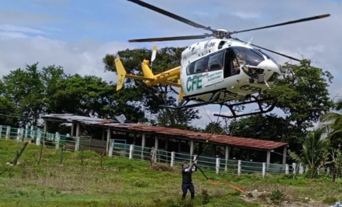 CFE lleva avance del 70% en reparación de línea de fluido en Chiapas (08/10/2025). Foto: Especial