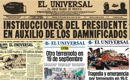 Los sismos contados en las portadas de EL UNIVERSAL