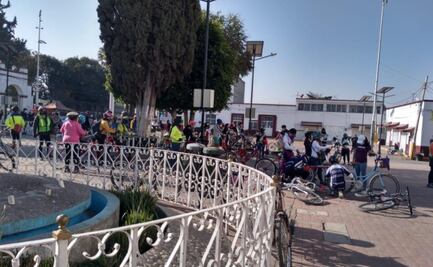 Con rodada ciclista, mujeres protestan previo al 8M en Chicoloapan, Edomex