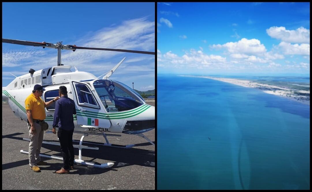 Personal de Protección Civil recorren las costas vía terrestre en busca de indicios en tanto 3 helicópteros los buscan por aire. Fotos: Twitter @PC_Sinaloa