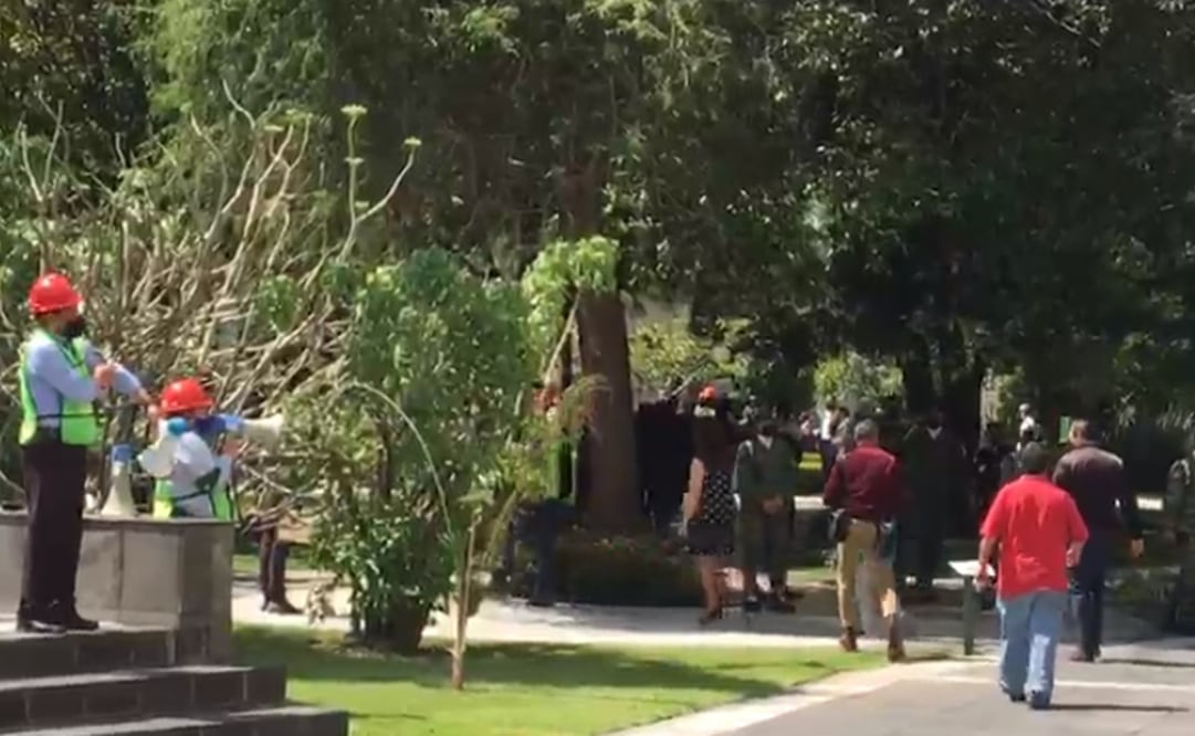 A las 11:55 horas dieron por concluido el Simulacro Nacional 2021 en Palacio Nacional. Foto: Captura de pantalla