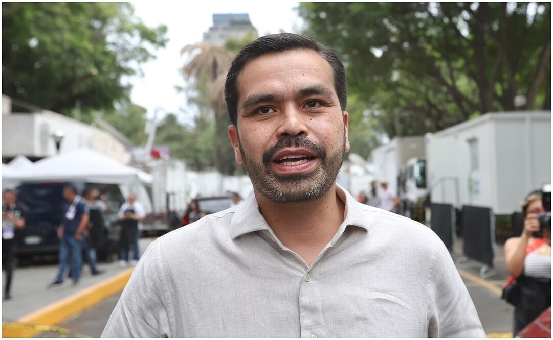 Jorge Álvarez Máynez acude al ensayo del tercer debate presidencial. Foto: Berenice Fregoso/EL UNIVERSAL