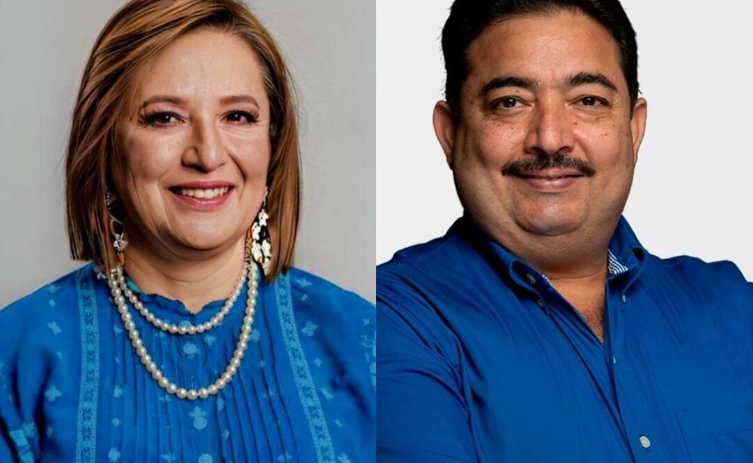 Xóchitl Gálvez, candidata a presidencia, y Cosme Leal Cantú, alcalde panista del municipio de Cadereyta Jiménez, Nuevo León. Foto: Especiales
