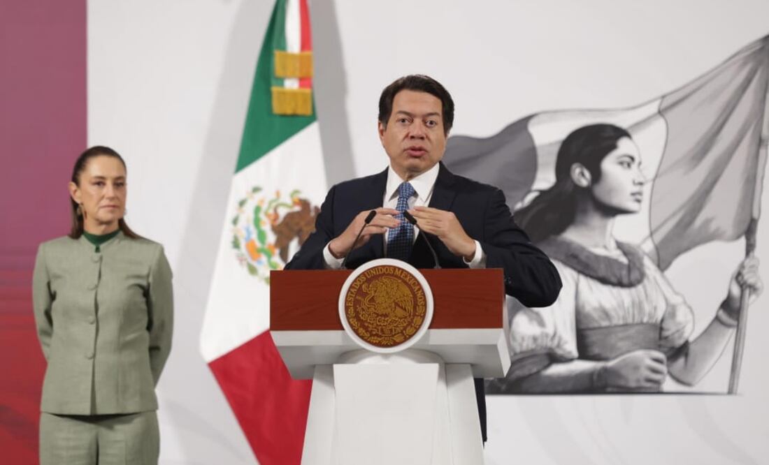 Mario Delgado en la conferencia matutina del 28 de octubre de 2025 en Palacio Nacional. Foto: Carlos Mejía / EL UNIVERSAL