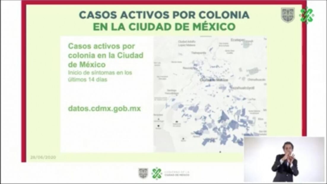 CDMX presenta mapa de casos de coronavirus por colonias