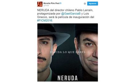 "Neruda", de Pablo Larraín, inaugurará el FICM 2016
