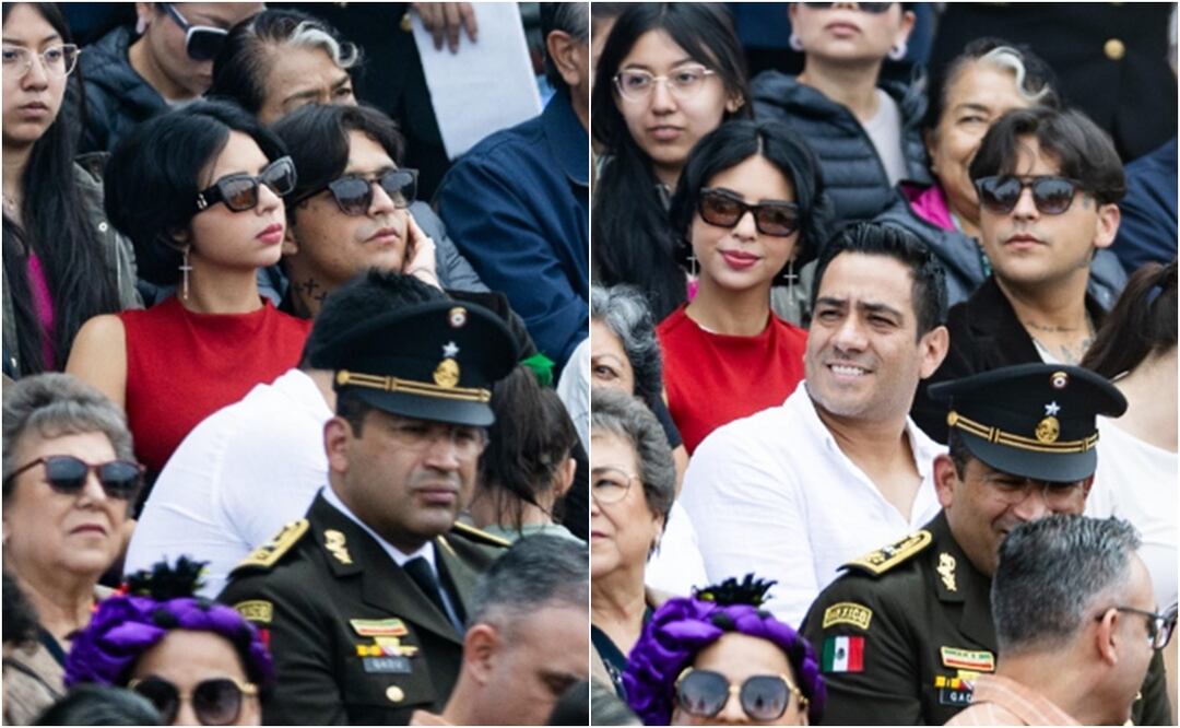 Ángela Aguilar y Christian Nodal en desfile cívico militar del 16 de septiembre.
Fotos: Hugo Salvador/ El Universal