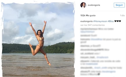 Eva Longoria, bikini y luna de Miel