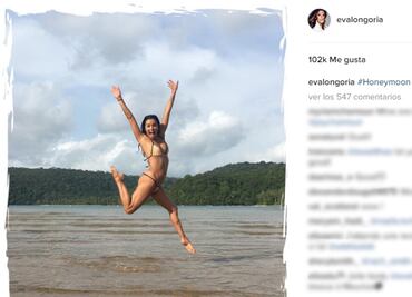 Eva Longoria, bikini y luna de Miel