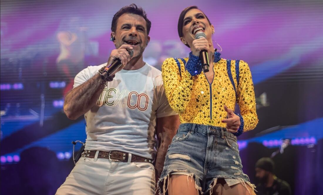 Eduardo Capetillo tuvo a su esposa Biby Gaytán como invitada en su concierto. Foto: Cortesía