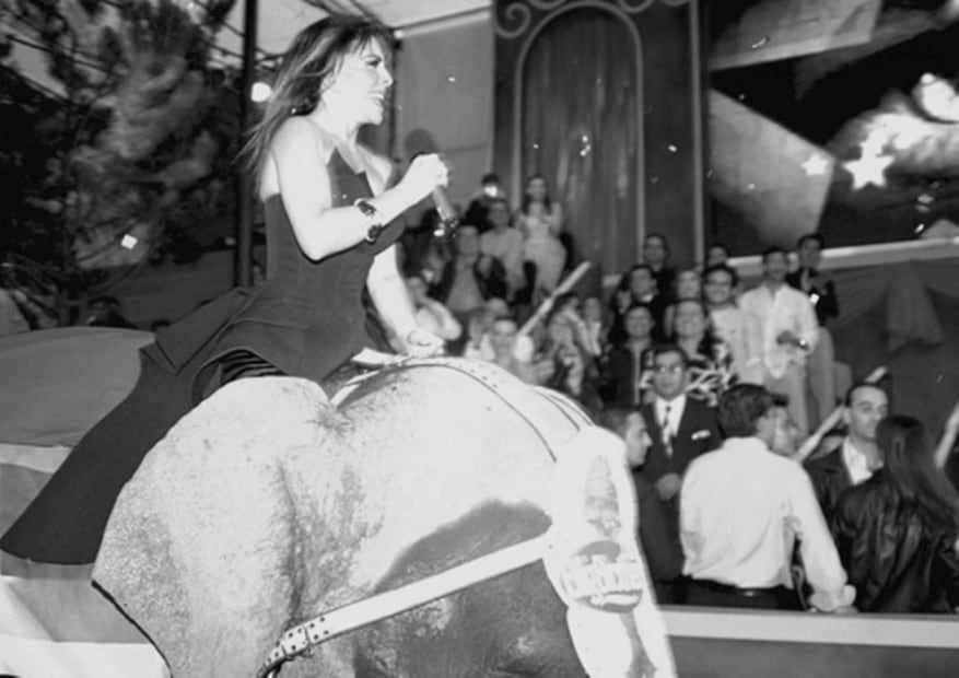 El zangoloteo que sufrió Verónica Castro por un elefante fue uno de los errores de la final de "Big Brother VIP", en 2004.  
Foto: Archivo EL UNIVERSAL.