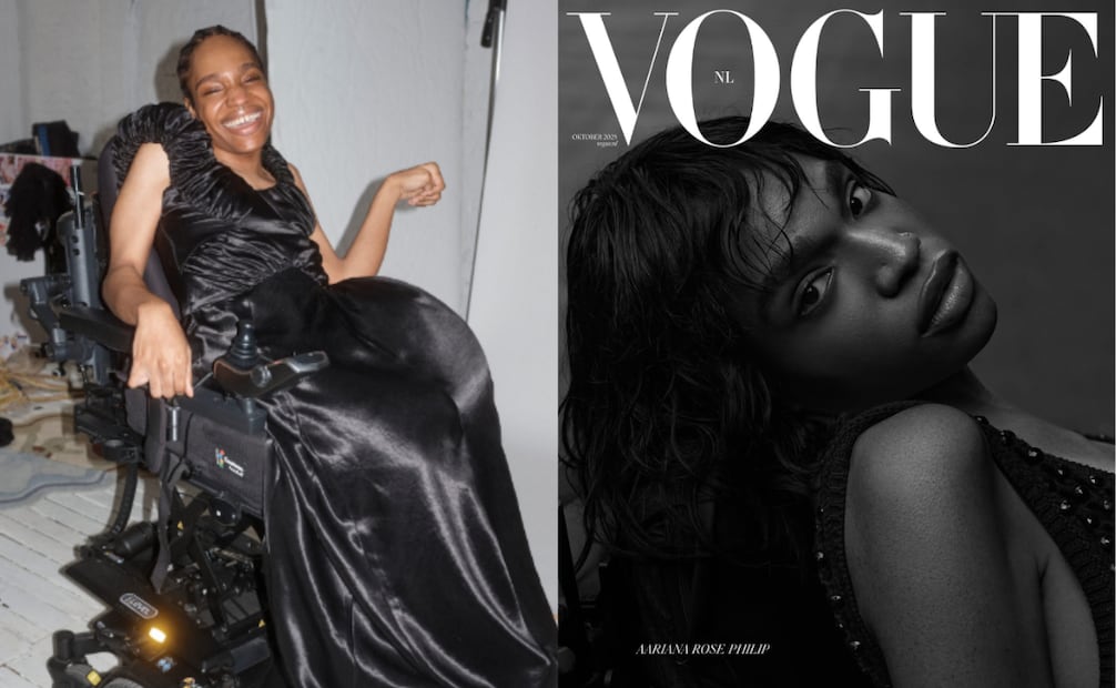 Philip se siente motivada por la falta de representación de personas con discapacidad en los medios, principalmente en el mundo de la moda y la belleza. Foto: Instagram @voguemagazine y @aarianaphilip