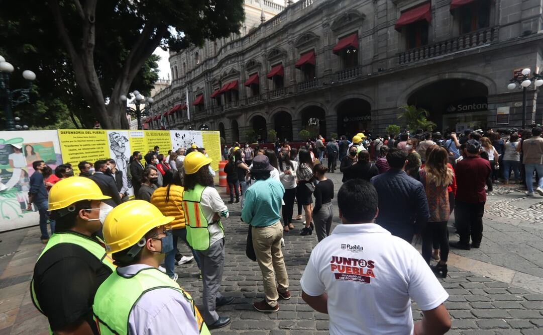 En la ciudad de Puebla, el tiempo promedio de evacuación de la población fue de dos minutos con 15 segundos. Foto: Omar Contreras / EL UNIVERSAL