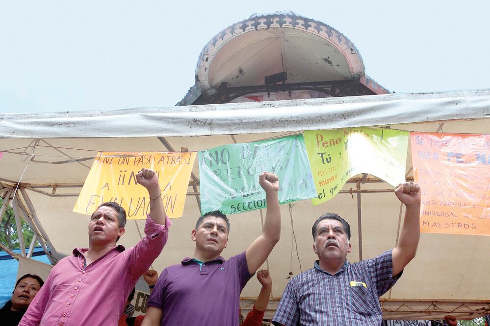 Ayer estuvo ausente el líder de la Sección 22, Rubén Núñez, en la concentración que se hizo en el Monumento a la Madre de la ciudad de Oaxaca. (VALENTE ROSAS. EL UNIVERSAL)