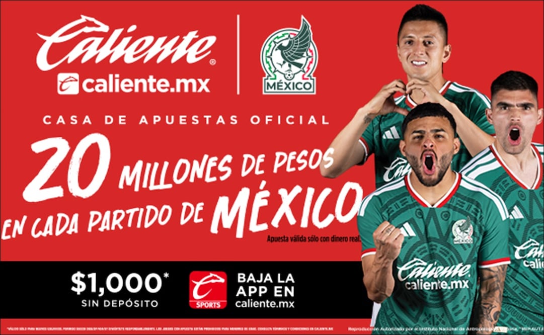 Caliente.mx anuncia dinámica para ganar 20 millones de pesos en cada juego de la Selección Mexicana en el Mundial 2026 / FOTO: Cortesía Caliente.mx