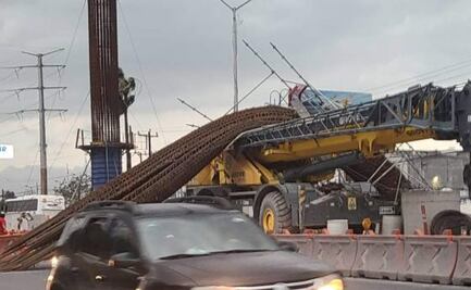 Cae estructura de varillas de Línea 6 del Metro en Apodaca, Nuevo León; no se reportan lesionados