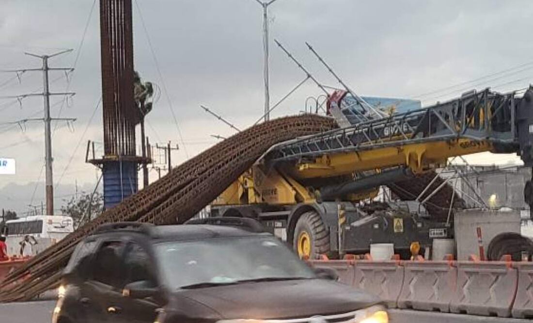 Caída de Castillo de varillas en metro de la Línea 6 en Apodaca, Nuevo León (21/05/2025). Foto: X (@DeTodoUnPoco677)