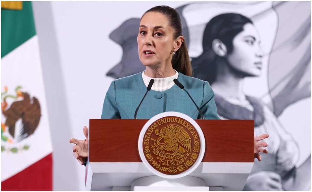 Claudia Sheinbaum, presidenta de México, durante su conferencia del 14 de enero del 2025. Foto: Diego Simón / EL UNIVERSAL