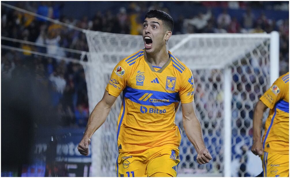 Juan Brunetta celebrando un gol con Tigres ante San Luis / FOTO: Imago7