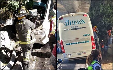 VIDEO: Camión turístico choca contra columna de puente en Periférico Sur