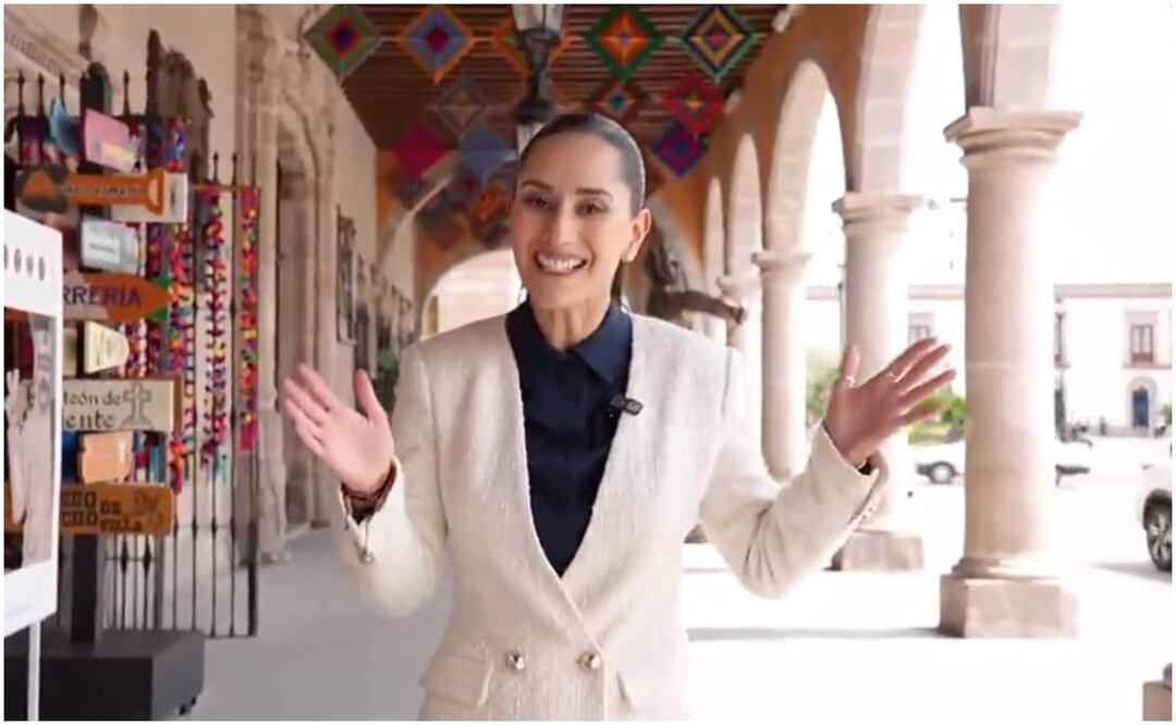 El Gobierno de Durango difunde promocional de descuentos usando a “Claudita”, imitadora de Claudia Sheinbaum (17/10/2024). Foto: Captura de video