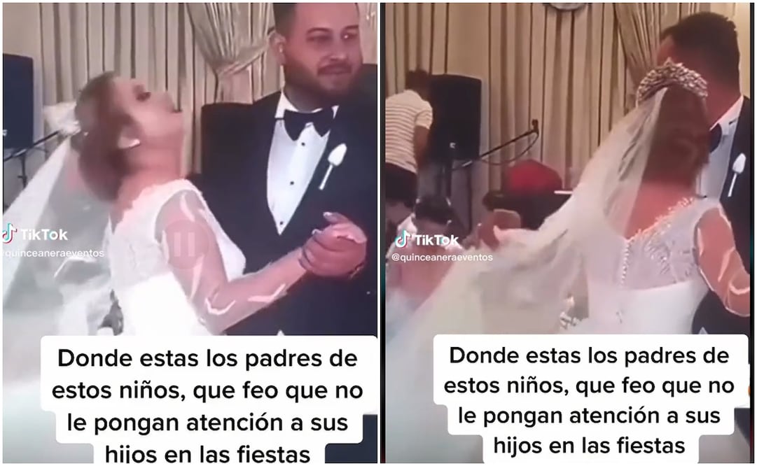 Vestido de novia. Foto: Capturas de TikTok @quinceaneraeventos