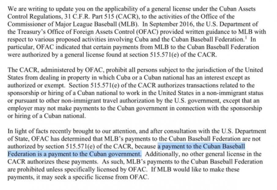 Donald Trump pone fin a acuerdo entre MLB y peloteros cubanos