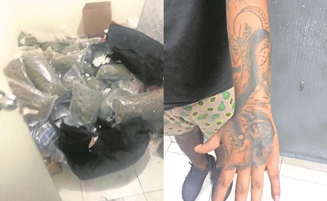 Elementos de la Policía descubrieron bolsas de marihuana en el departamento de los sujetos que intentaban deshacerse de Amber. / FOTOS ESPECIALES