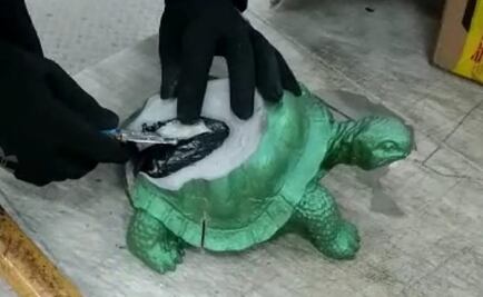Aseguran droga escondida en tortugas de resina en Aeropuerto de Querétaro