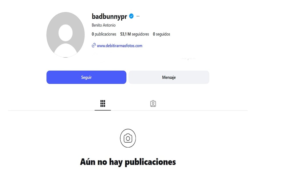 Así luce el perfil de Benito a horas del Super Bowl. Foto: Captura de pantalla.