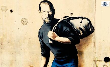Steve Jobs es la imagen de la obra “The son of a migrant from Syria”, de Banksy