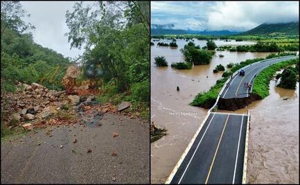 Bloqueos por derrumbes y un puente carretero destruido, los remanentes de "John" en Michoacán