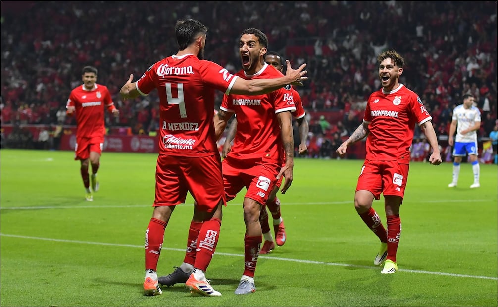 Toluca en festejo de gol, durante la Copa de Campeones de la Concacaf - Foto: Imago7