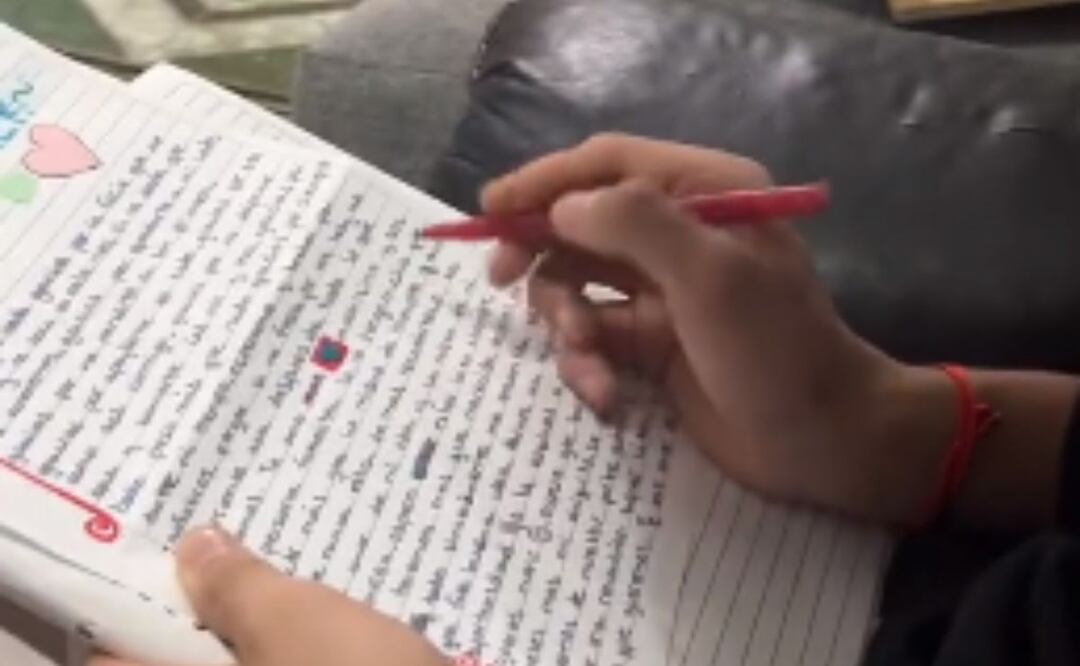 Joven le escribe romántica carta a su amor, pero él no la lee. Foto: Twitter @lula28v