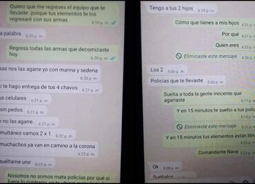 Liberación de policías secuestrados en Morelos, a cambio de 4 delincuentes, revelan en WhatsApp