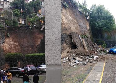 Lluvia provoca desgajamiento de cerro en Tlalpan