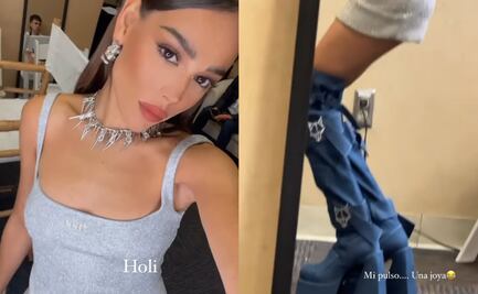 El look rocker de Danna Paola con botas de más de 10 mil pesos