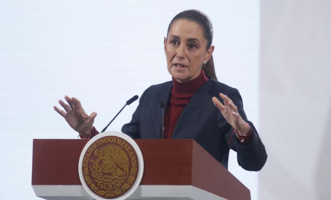 Claudia Sheinbaum en su conferencia matutina del 14 de noviembre de 2025. Foto: Carlos Mejía / EL UNIVERSAL