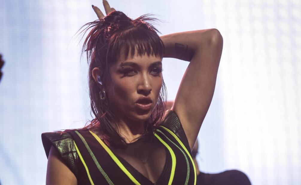 Presentación de la cantante argentina María Becerra durante la primera edición del Festival Hera en el Autódromo Hermanos Rodríguez. Foto: de Gabriel Pano